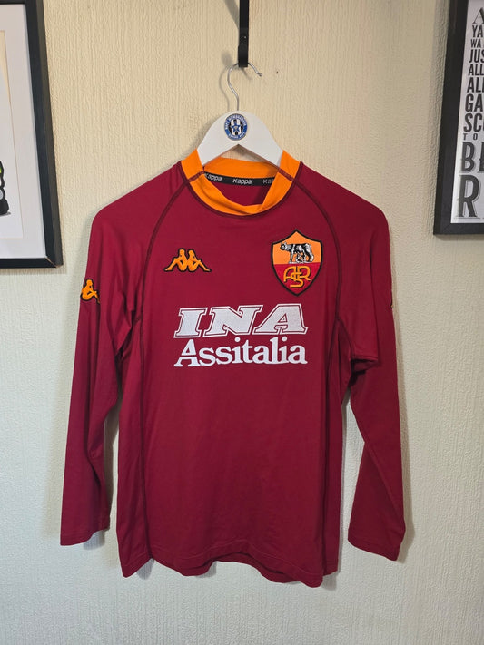 AS Roma 2001/02 Kappa long sleeved home shirt, Small