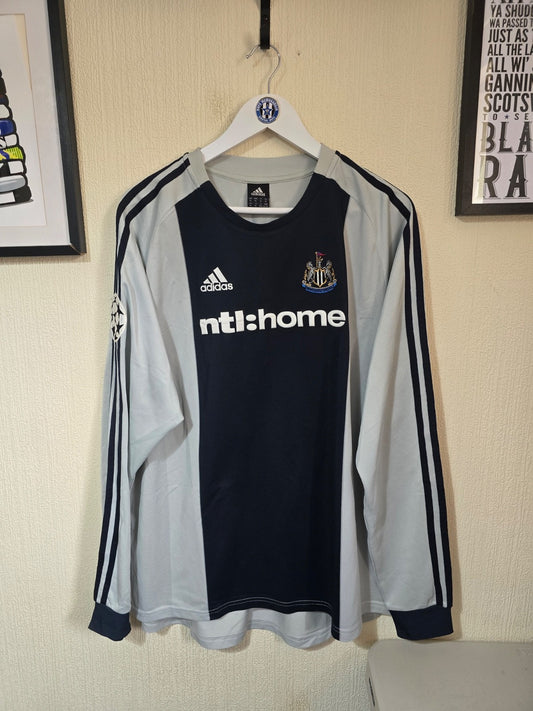 Newcastle United 2002/03 Titus bramble matchworn UCL away shirt v Juventus