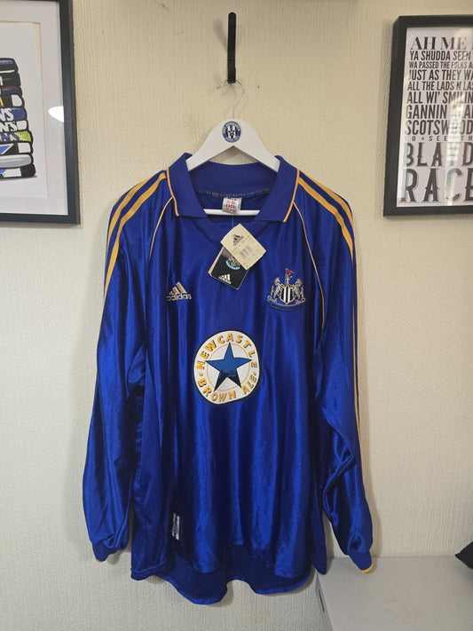 Newcastle United Adidas Original BNWT 1998/99 L/S Away Shirt  #11 SPEED XXL