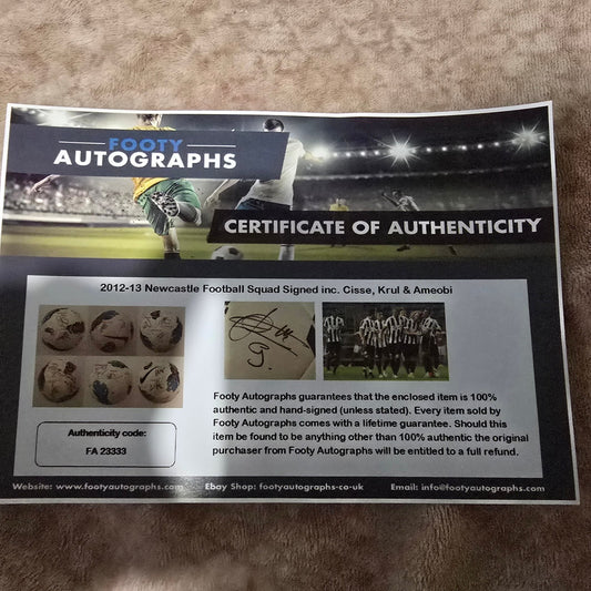 Newcastle United 2012/13 Signed ball with COA