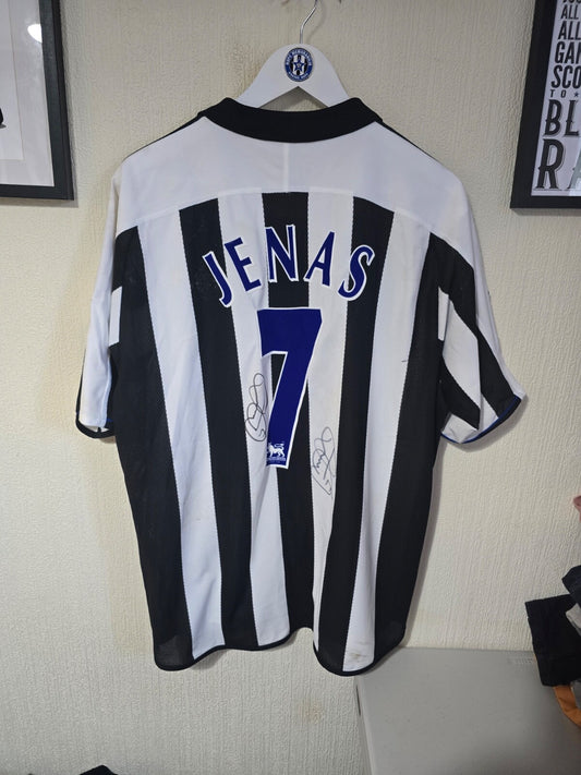 Newcastle United Jermaine Jenas Matchworn home shirt v Man city 2003 with COA