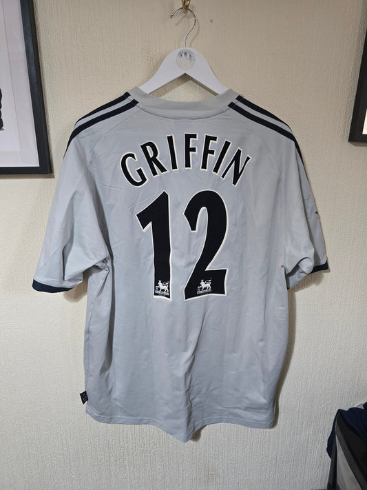 Newcastle United 2002/03 Andy Griffin matchworn away shirt with proof