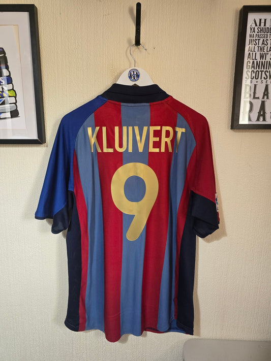 Barcelona 2001/02 Nike home shirt #9 KLUIVERT - Large