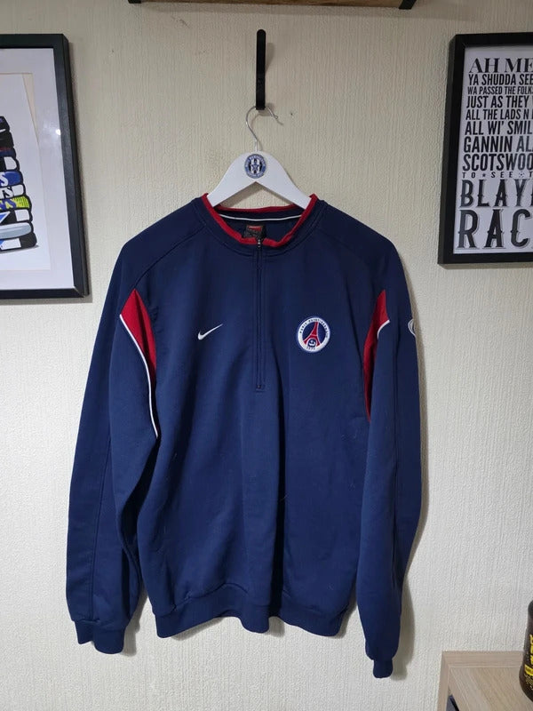 PSG 2001/02 Nike 1/4 Zip sweatshirt Large