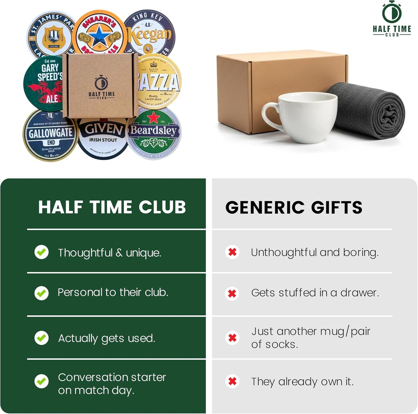 Newcastle United Football Beer Mat Coasters - Perfect for a Gift or Present for Any Newcastle Fan (8-Pack)