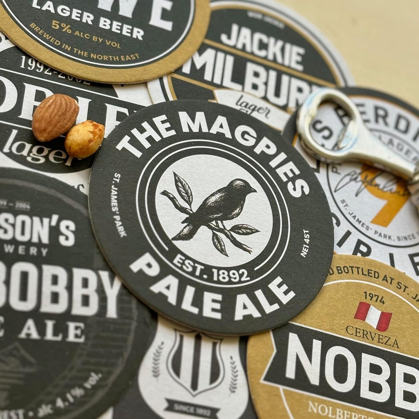 Newcastle United 2nd Edition Football Beer Mat Coasters - Perfect for a Gift or Present for Any Newcastle Fan (8-Pack)