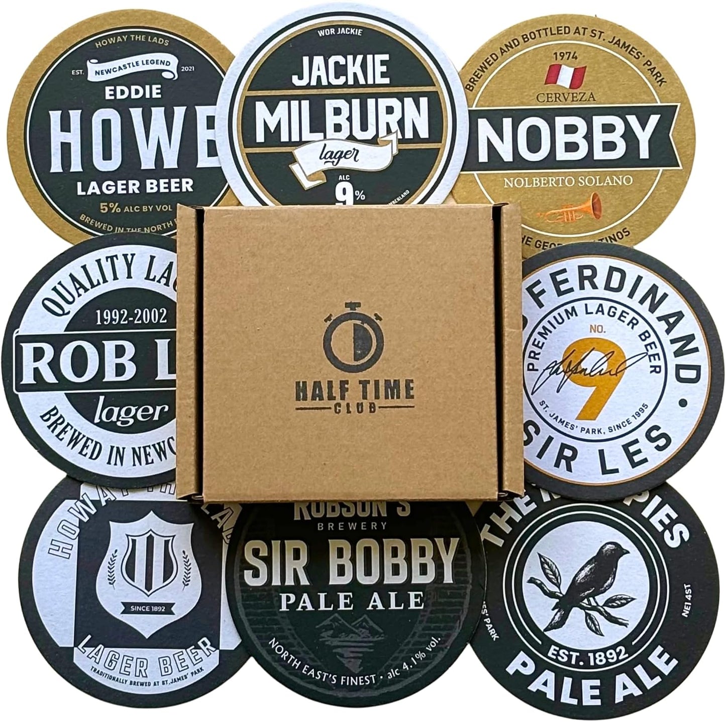 Newcastle United 2nd Edition Football Beer Mat Coasters - Perfect for a Gift or Present for Any Newcastle Fan (8-Pack)