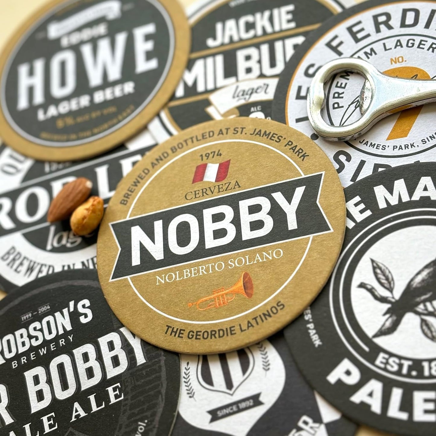 Newcastle United 2nd Edition Football Beer Mat Coasters - Perfect for a Gift or Present for Any Newcastle Fan (8-Pack)