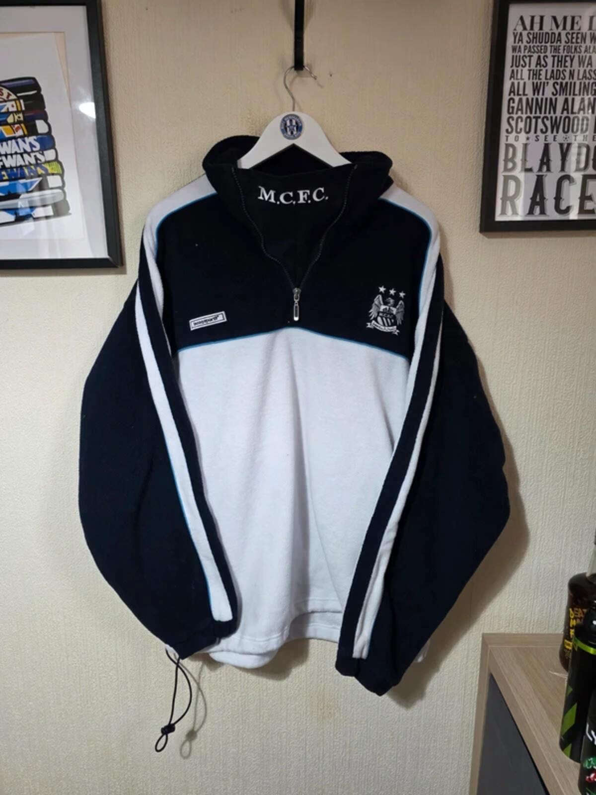 Manchester City 2001/02 Le Coq Sportif 1/4 zip sweatshirt/fleece - Large