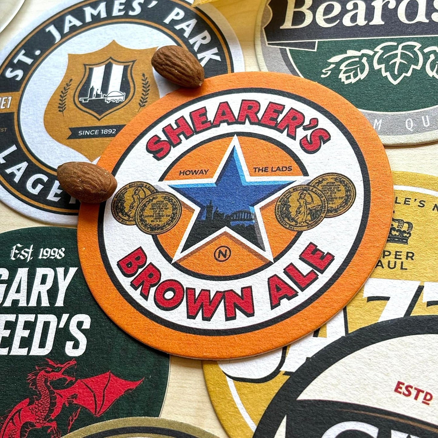 Newcastle United Football Beer Mat Coasters - Perfect for a Gift or Present for Any Newcastle Fan (8-Pack)