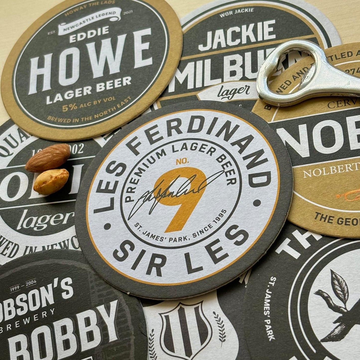 Newcastle United 2nd Edition Football Beer Mat Coasters - Perfect for a Gift or Present for Any Newcastle Fan (8-Pack)