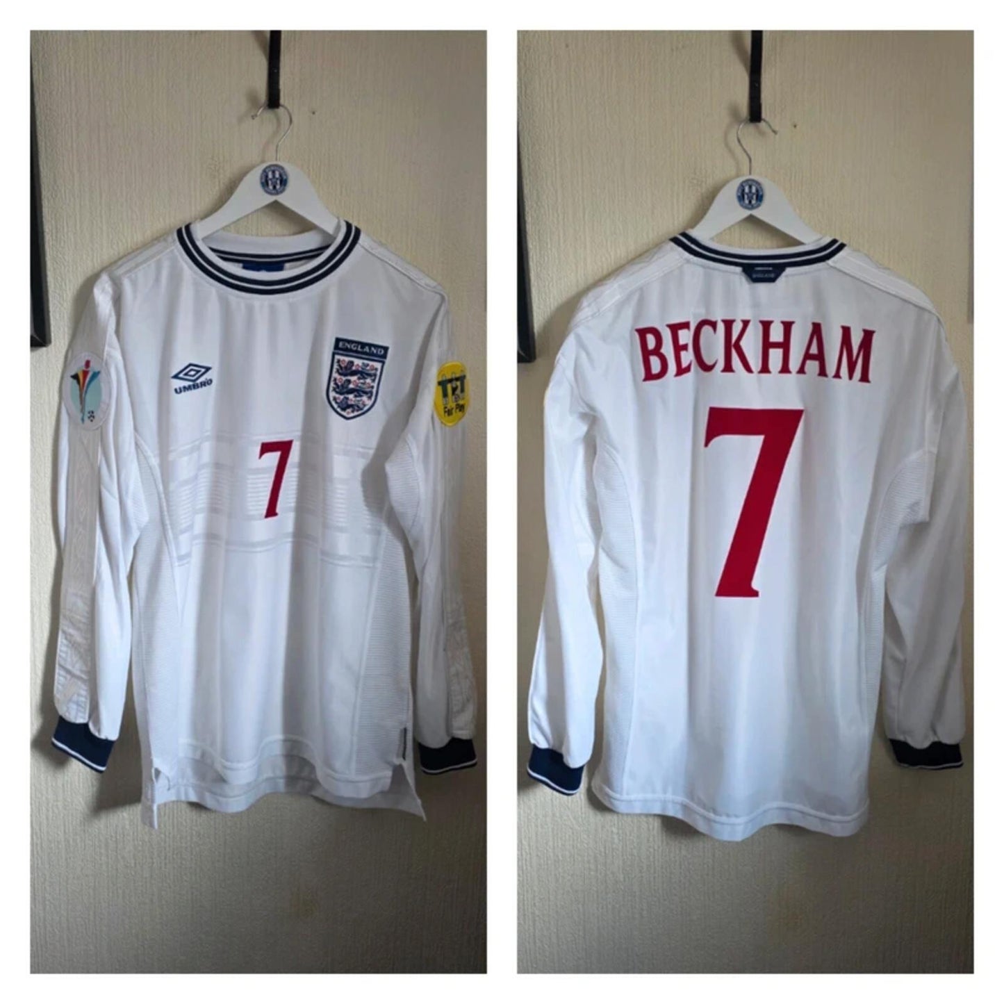 England 1999 Euro 2000 Umbro Home Shirt long sleeved, Large