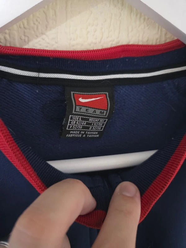PSG 2001/02 Nike 1/4 Zip sweatshirt Large