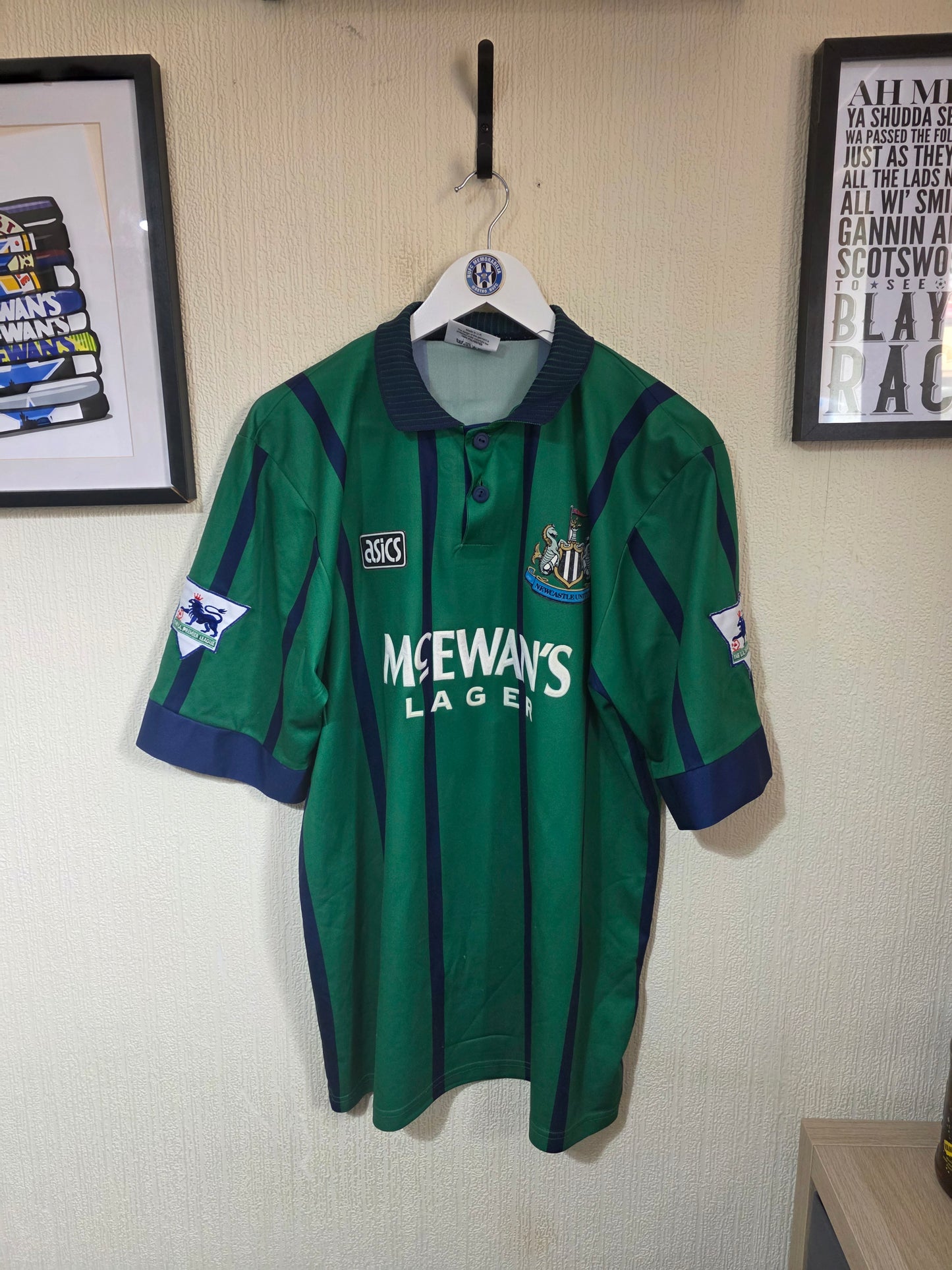 Newcastle United 1993/95 Asics third shirt #8 BEARDSLEY - Large