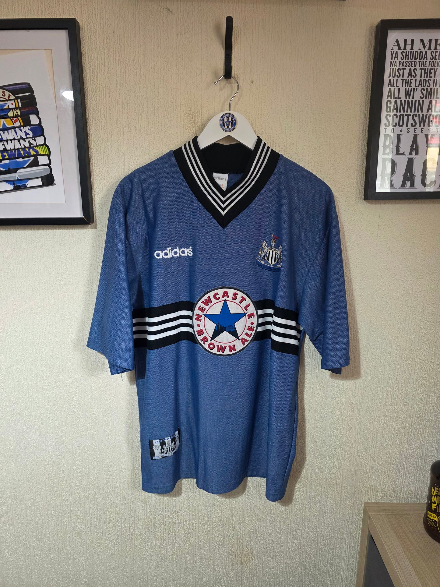 Newcastle United 1996/97 Adidas away shirt #4 BATTY - Large