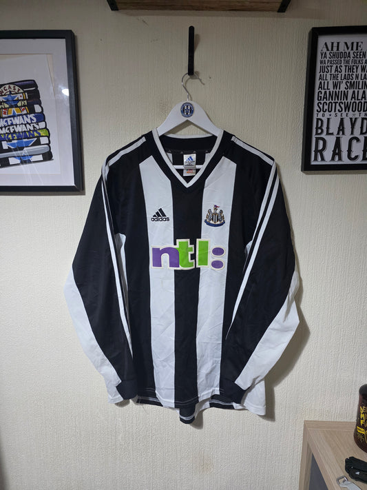 Newcastle United 2001/03 Adidas L/S Home shirt - Large