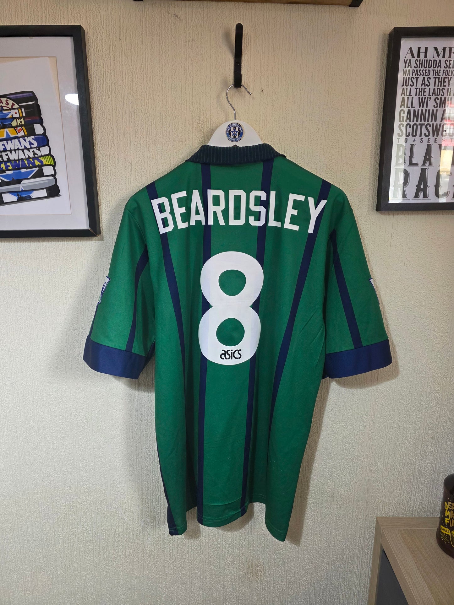 Newcastle United 1993/95 Asics third shirt #8 BEARDSLEY - Large