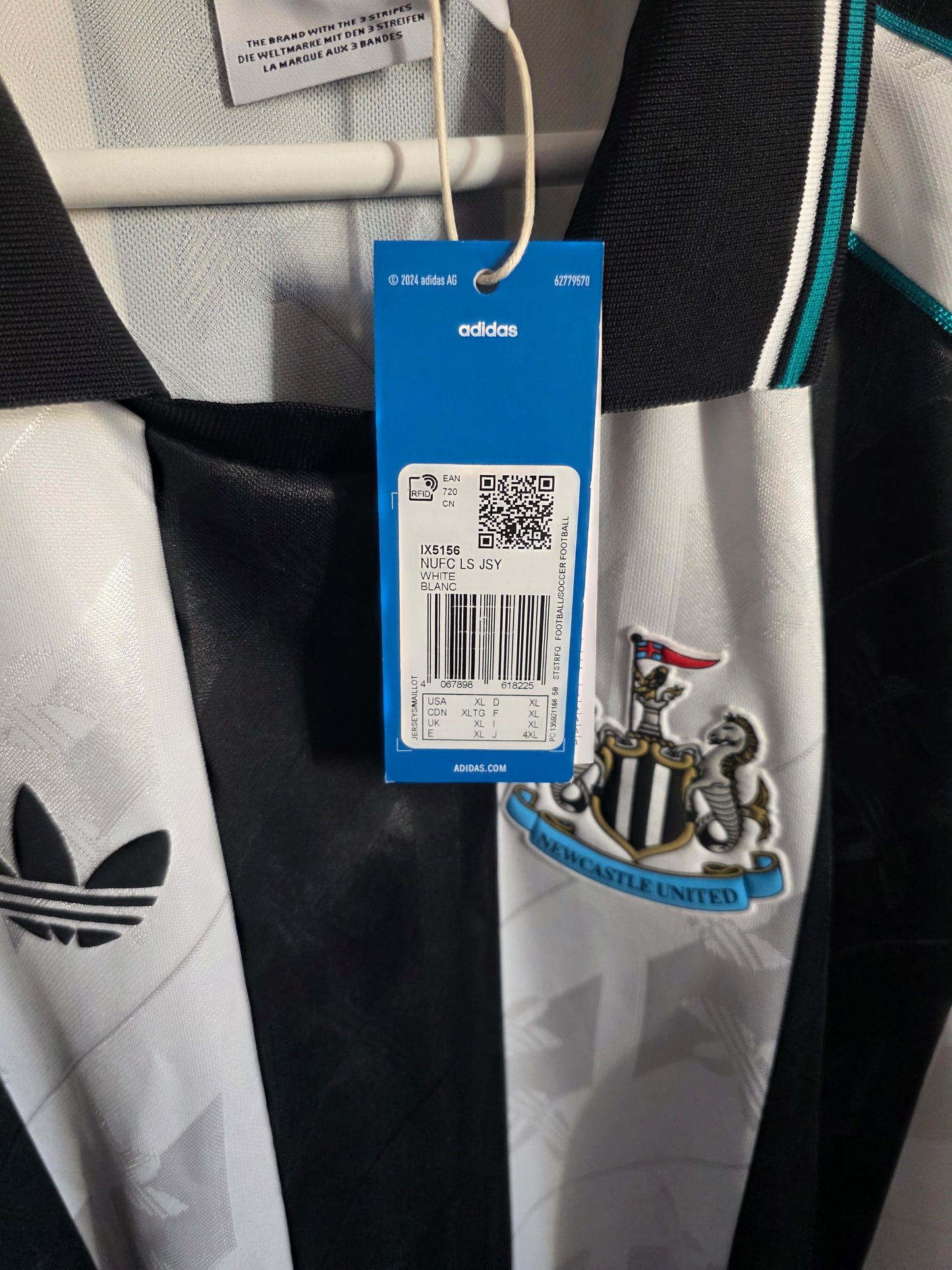 Newcastle United Adidas Long Sleeved Retro Shirt, BNWT - XL