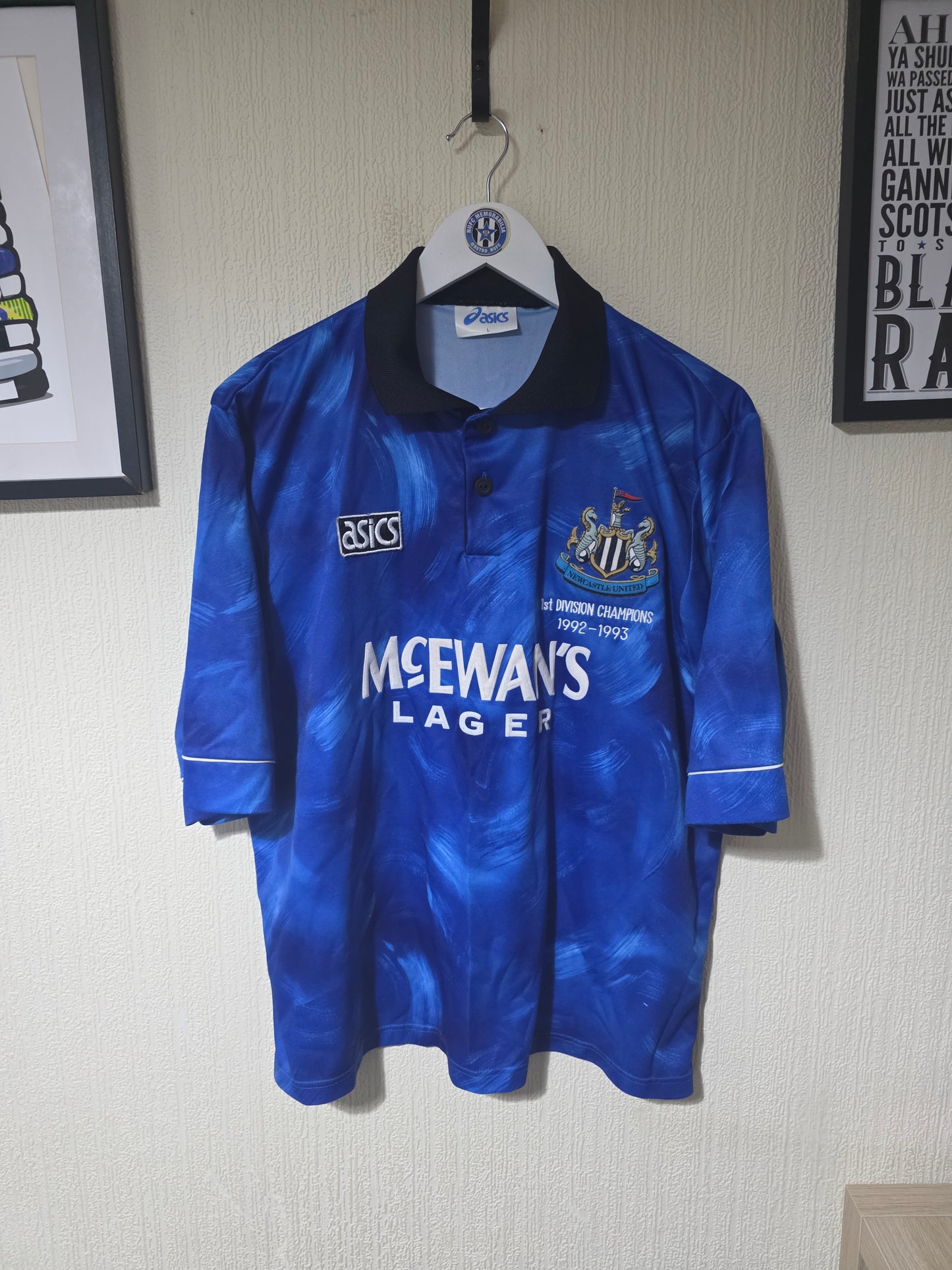 Newcastle United 1993/95 Asics away shirt, 1st Division winners embroidery