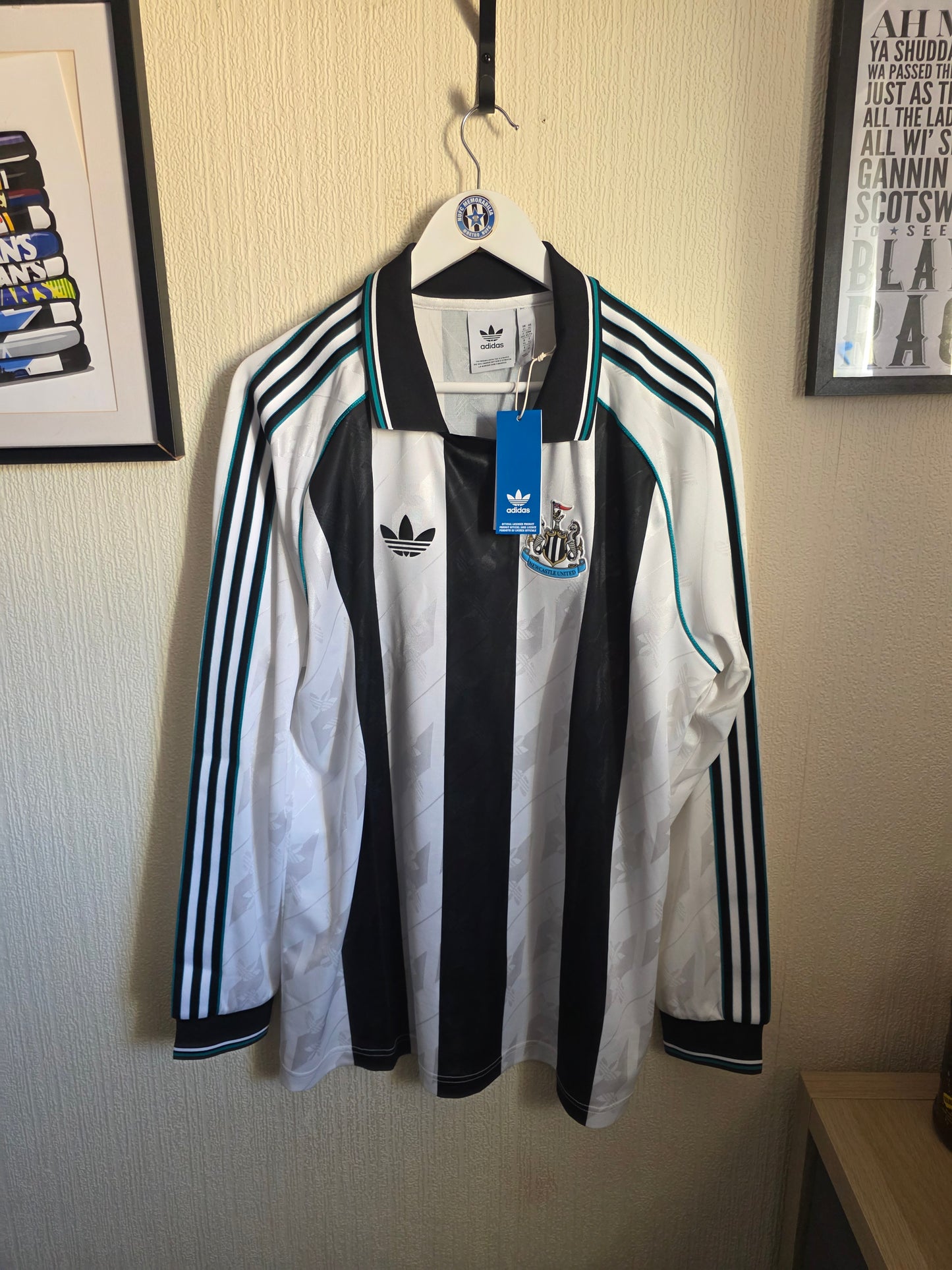 Newcastle United Adidas Long Sleeved Retro Shirt, BNWT - XL