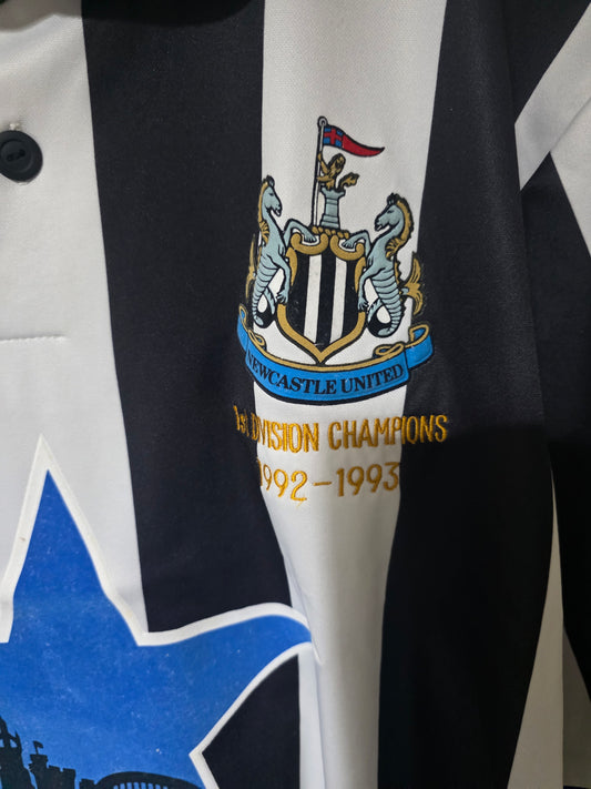 Newcastle United 1993/95 Asics Home Shirt, 1st Division winners embroidery